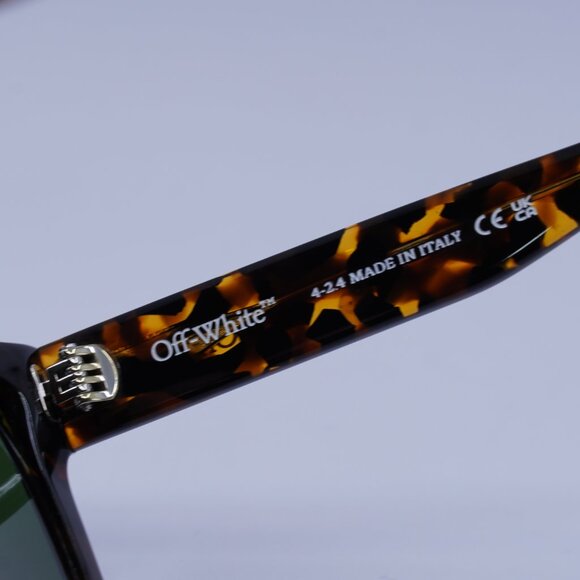 Off-White OERI109 LAWTON 6E55 Sunglasses Havana Square Frame, Green Lenses - Picture 8 of 11